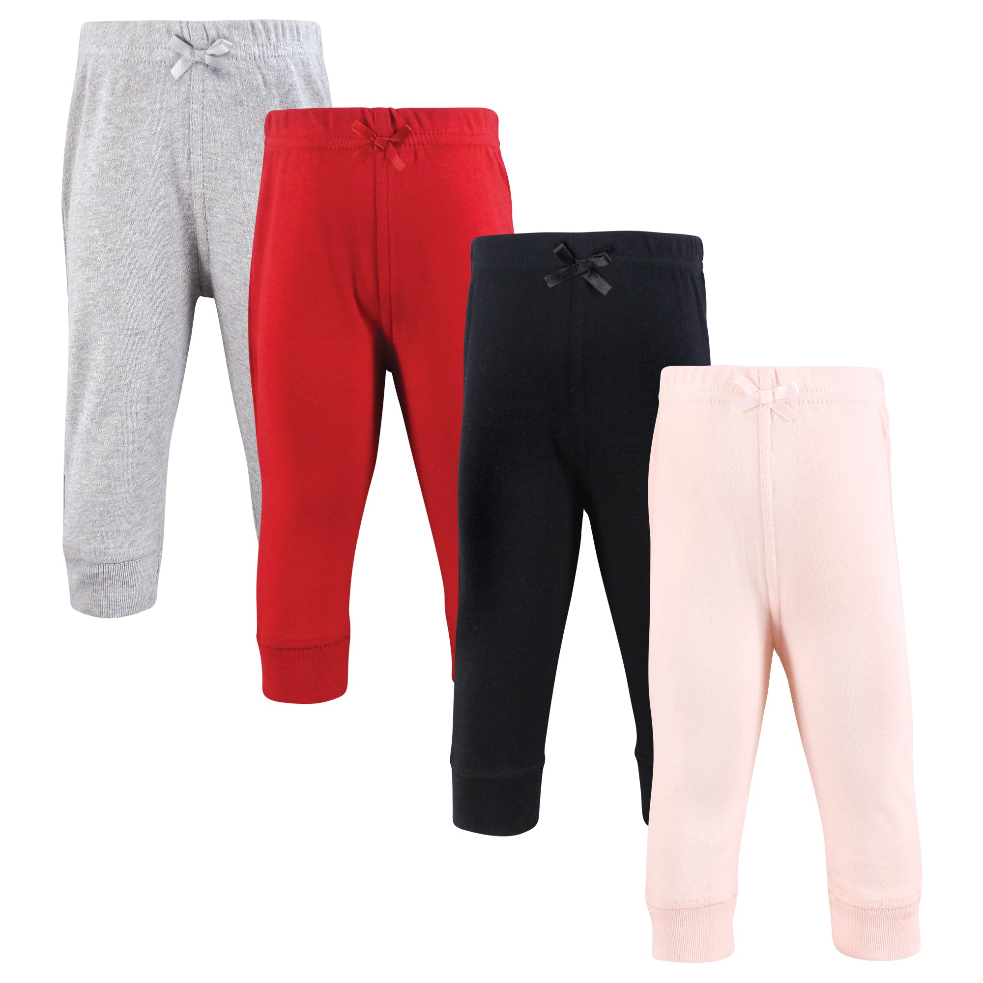 Hudson Baby Cotton Pants and Leggings, Pink Black Red