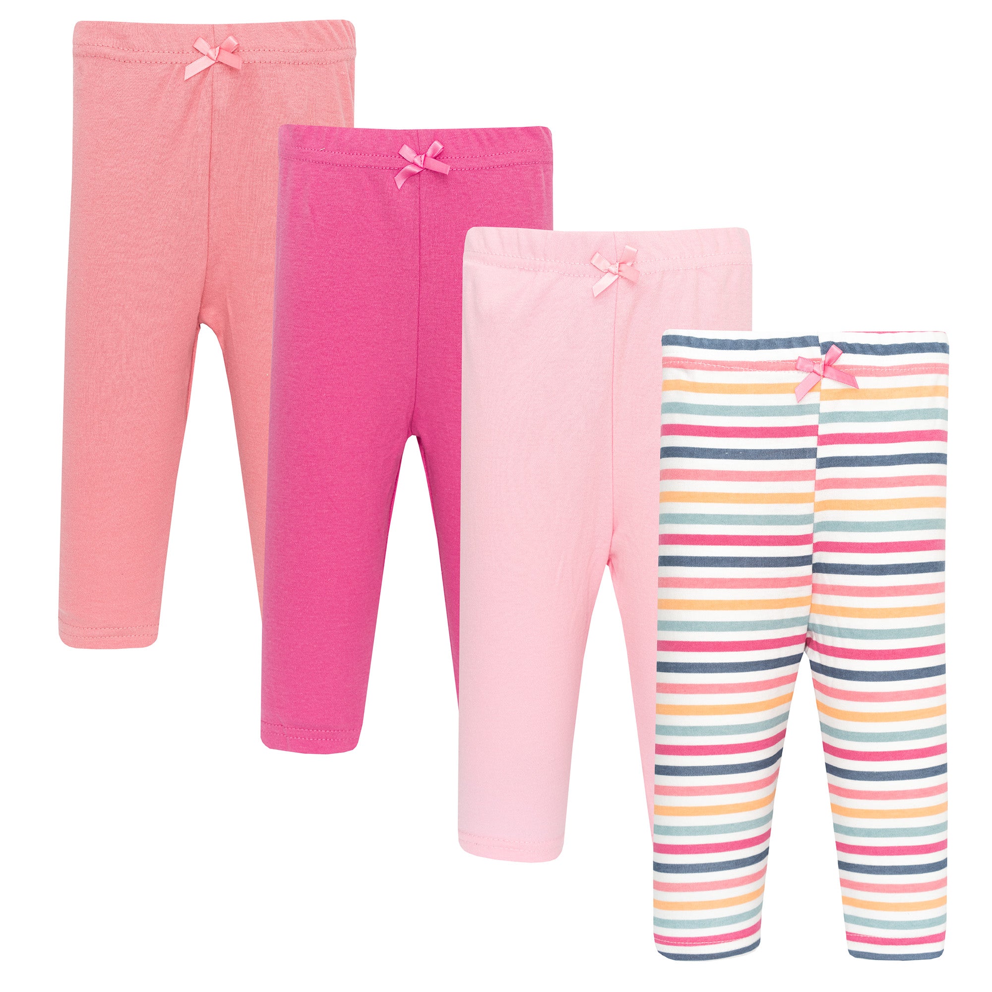 Hudson Baby Infant Girls Cotton Pants and Leggings 4-Pack, Sunshine