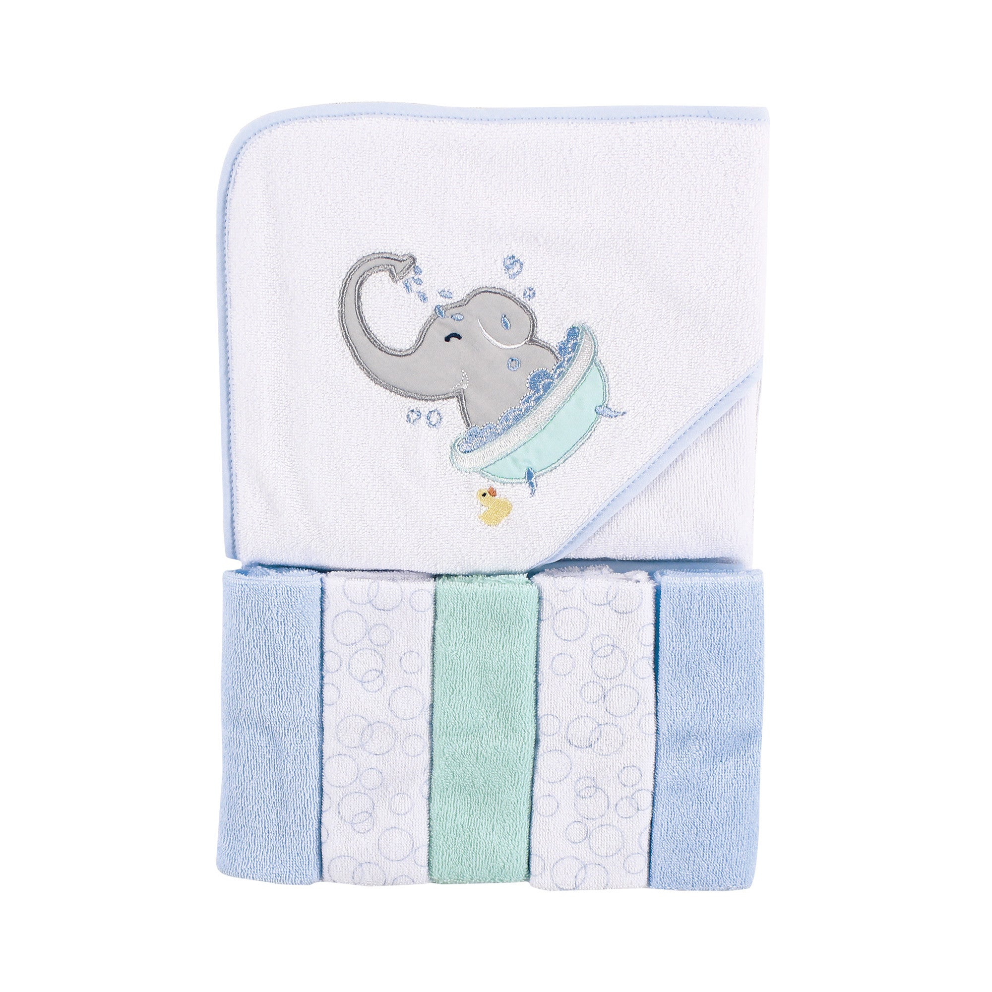 Luvable Friends Hooded Towel with Five Washcloths Dog / One Size