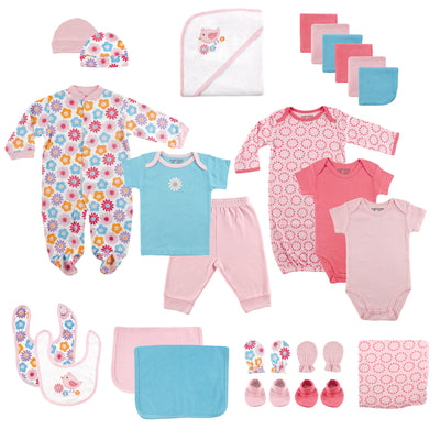 Luvable Friends Layette Gift Cube, Pink Bird