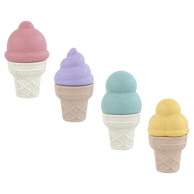 Hudson Baby 4pc Silicone Ice Cream Toy Set, Multicolor