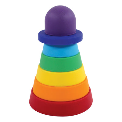 Hudson Baby Silicone Stacking Toy, Rainbow