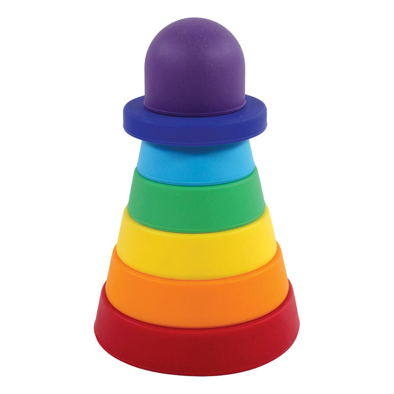 Hudson Baby Silicone Stacking Toy, Rainbow