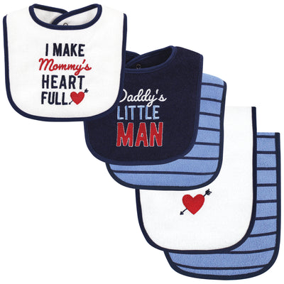 Hudson Baby Cotton Terry Bib and Burp Cloth Set, Daddys Little Man