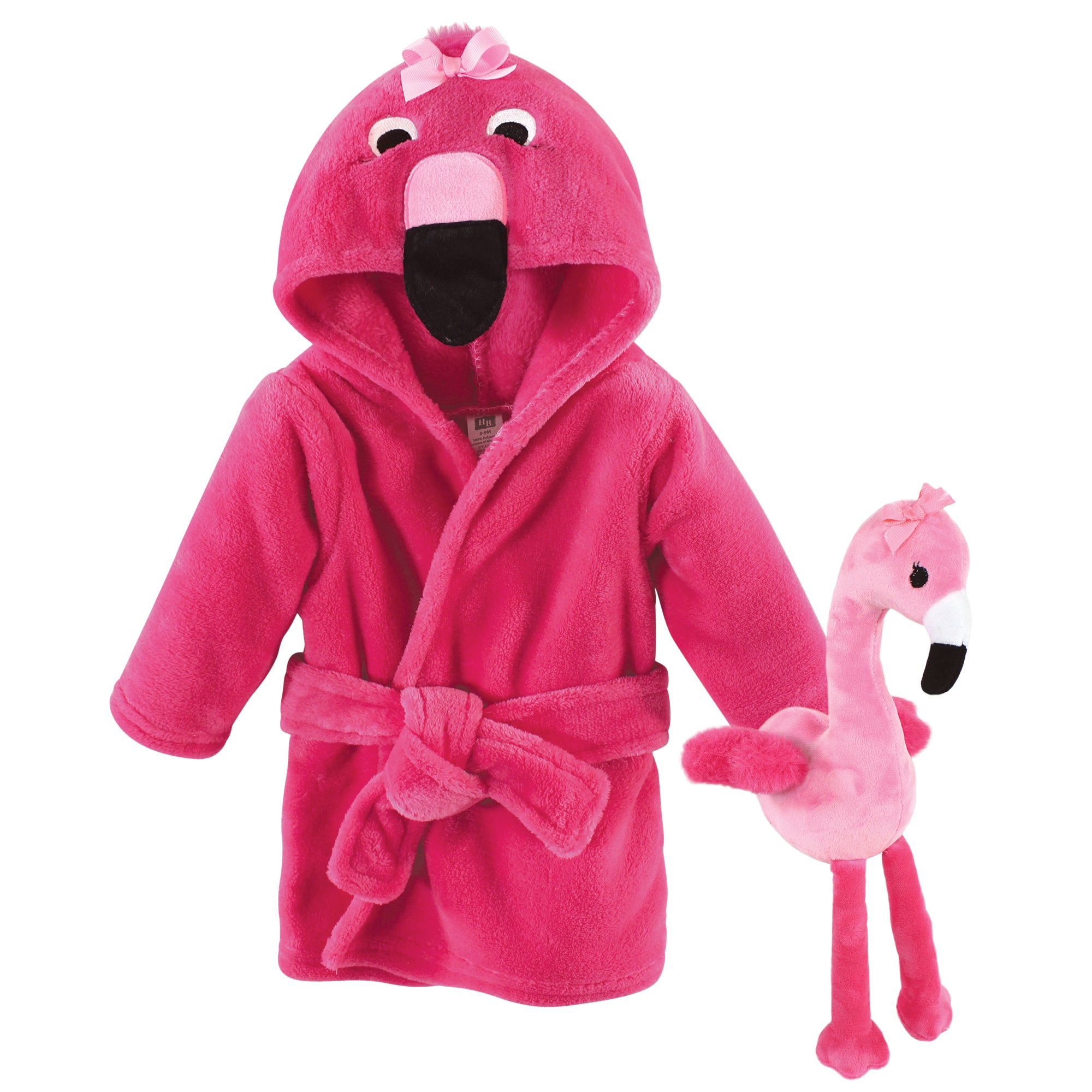 Hudson Baby Plush Bathrobe and Toy Set, Flamingo – BabyMallOnline.com