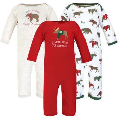 Hudson Baby Cotton Coveralls, Moose Be Christmas