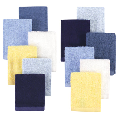 Hudson Baby Rayon from Bamboo Woven Washcloths 12pk, Blue Yellow, One Size