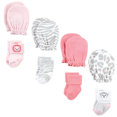Hudson Baby Socks and Mittens Set, Safari Girl
