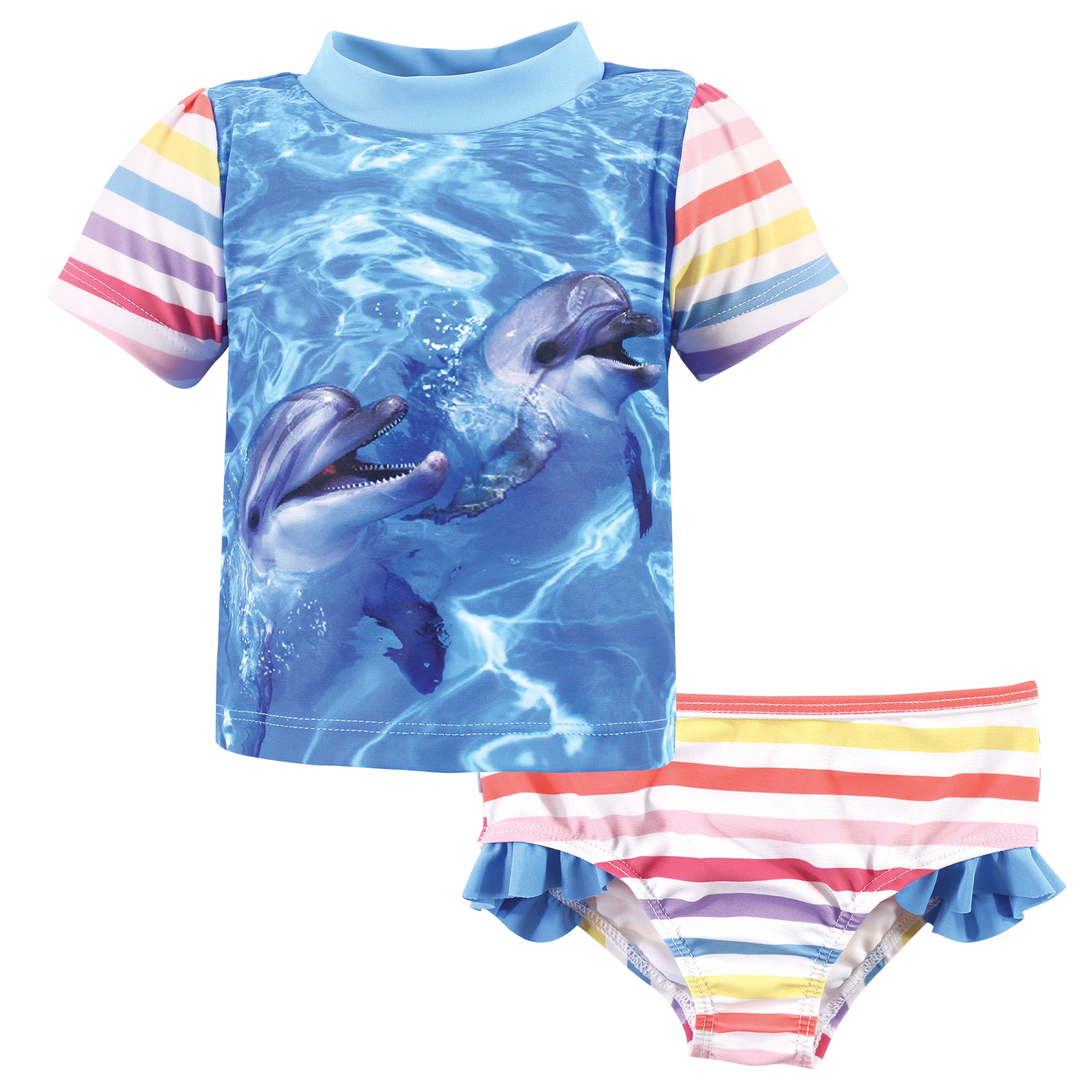 Hudson Baby Swim Rashguard Set, Girl Dolphin –