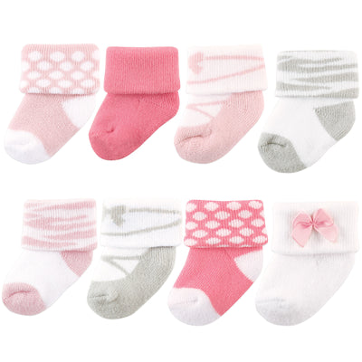 Luvable Friends Newborn and Baby Terry Socks, Ballet