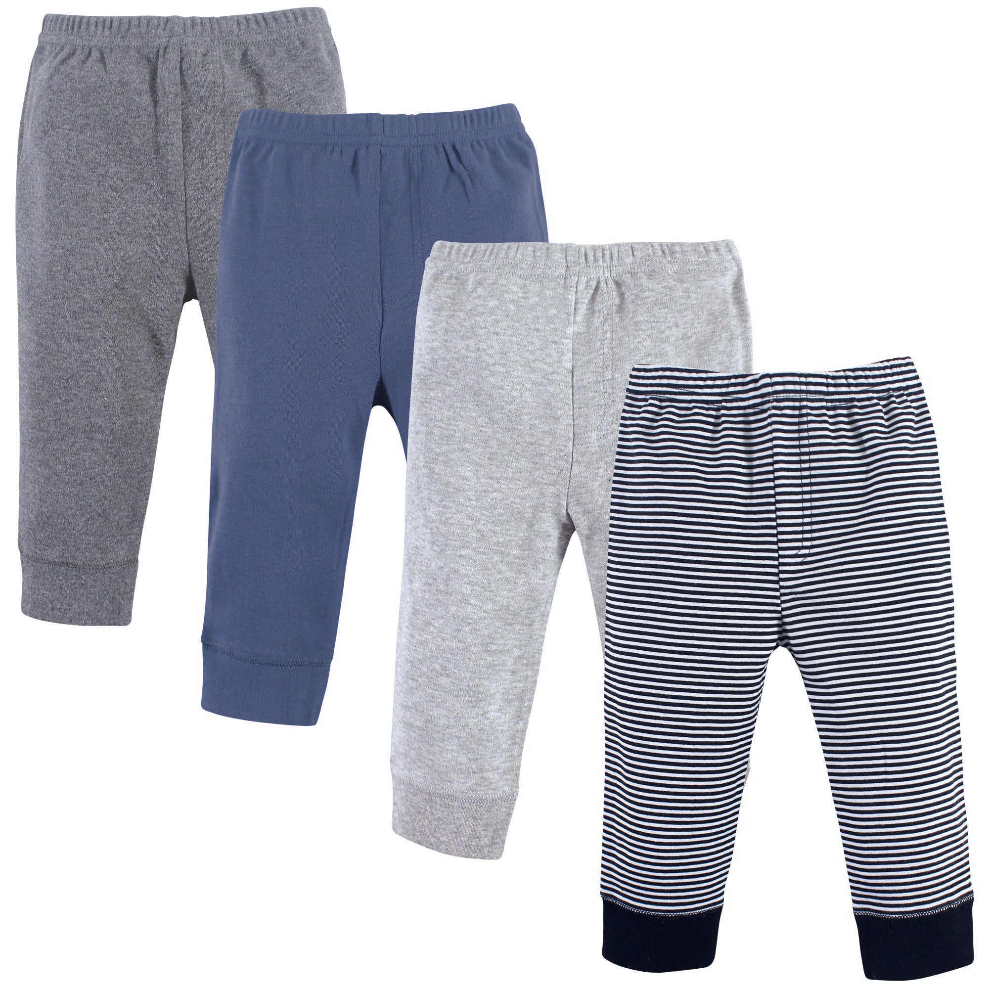 Luvable Friends Cotton Pants, Black Stripe 4-Pack