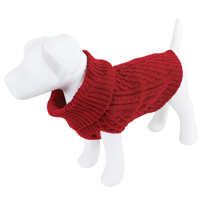Luvable Friends Cableknit Pet Sweater, Red