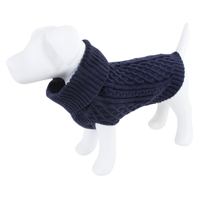 Luvable Friends Cableknit Pet Sweater, Navy