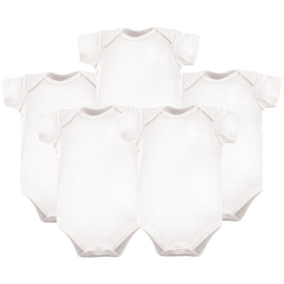 Hudson Baby Cotton Bodysuits, White