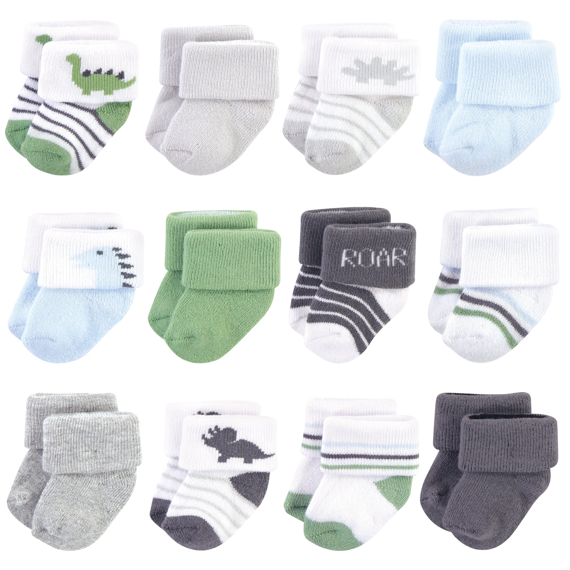 Luvable Friends Baby Boy Newborn and Baby Socks Set, Blue Gray Sneakers,  0-3 Months