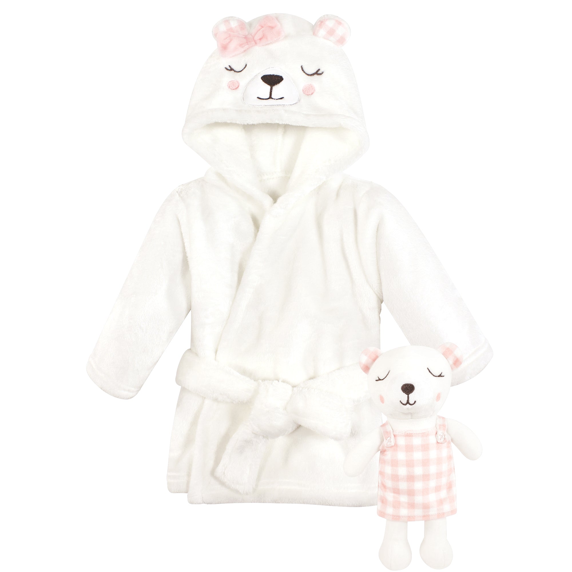Hudson Baby Plush Bathrobe and Toy Set