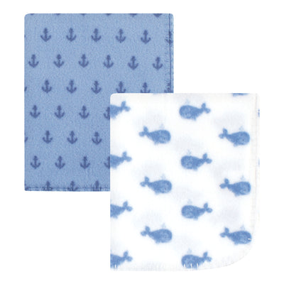 Hudson Baby Fleece Blankets, Blue Whales, One Size