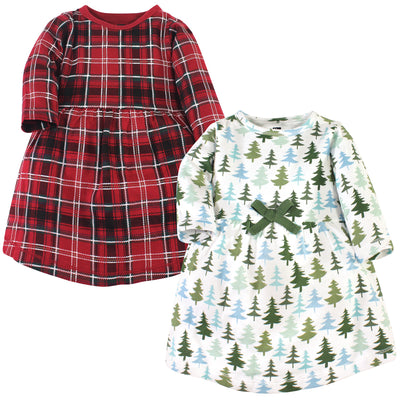 Hudson Baby Cotton Dresses, Evergreen Trees