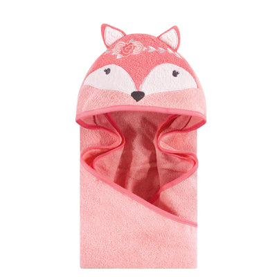 Hudson Baby Cotton Animal Face Hooded Towel, Boho Fox