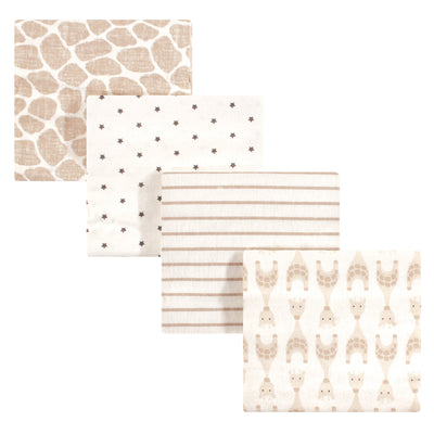 Hudson Baby Cotton Flannel Receiving Blankets, Neutral Giraffe