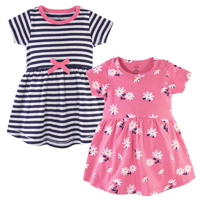 Hudson Baby Cotton Dresses, Pink Daisy