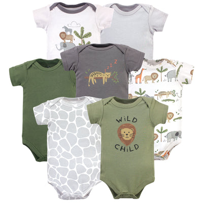 Hudson Baby Cotton Bodysuits, Safari Life