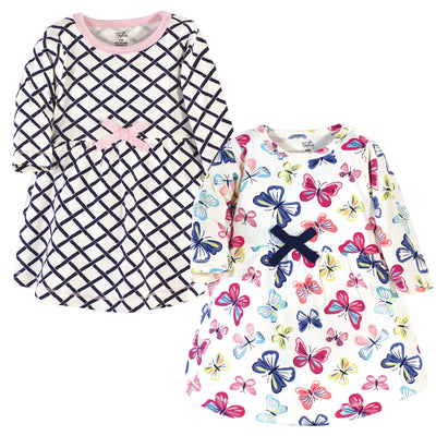 Touched by Nature Organic Cotton Long-Sleeve Dresses, Bright Butterflies