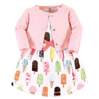 Touched by Nature Organic Cotton Dress and Cardigan, Popsicle