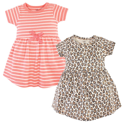 Touched by Nature Organic Cotton Short-Sleeve Youth Dresses, Leopard