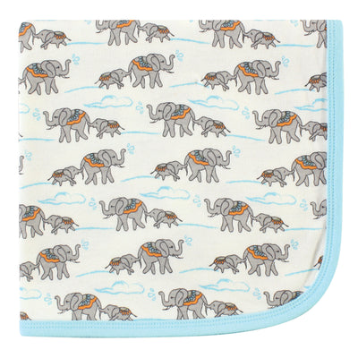 Touched by Nature Organic Cotton Swaddle, Receiving and Multi-purpose Blanket, Elephant