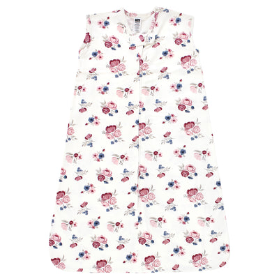 Hudson Baby Cotton Sleeveless Wearable Sleeping Bag, Sack, Blanket, Dusty Rose Floral