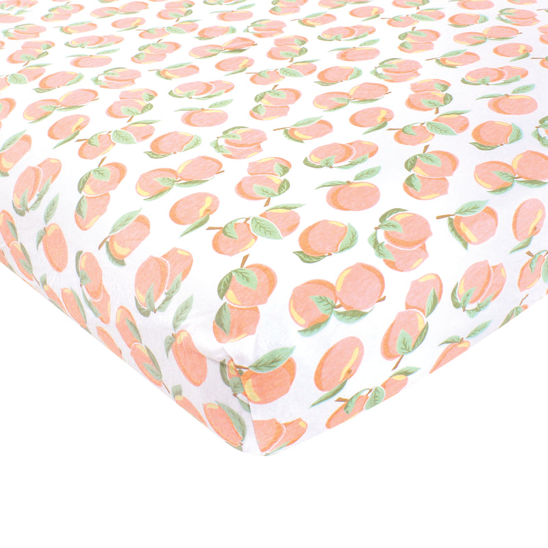 Hudson Baby Cotton Fitted Crib Sheet, Peach