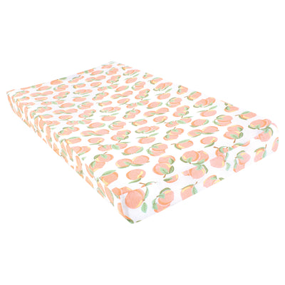 Hudson Baby Cotton Changing Pad Cover, Peach