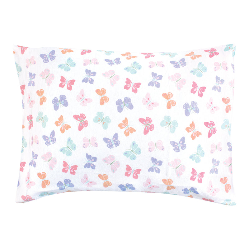 Hudson Baby Cotton Toddler Pillow Case, Pastel Butterfly