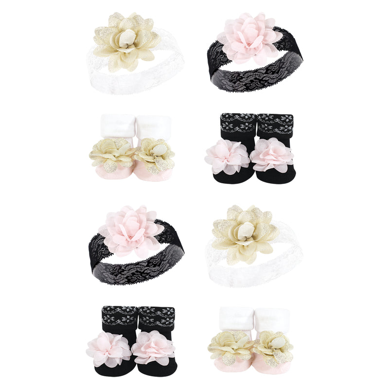 Hudson Baby 8Pc Headband and Socks Set, Lace