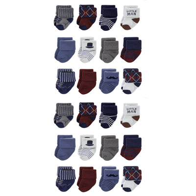 Hudson Baby Cotton Rich Newborn and Terry Socks, Gentleman