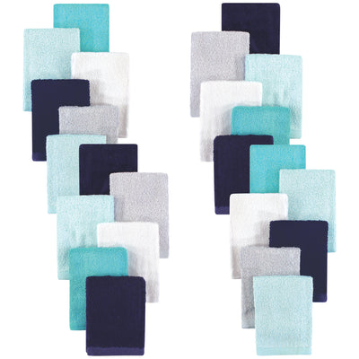 Hudson Baby 24Pc Rayon from Bamboo Woven Washcloths, Navy Teal