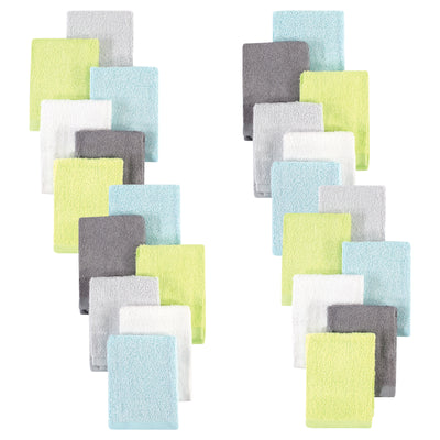 Hudson Baby 24Pc Rayon from Bamboo Woven Washcloths, Gray Mint Lime