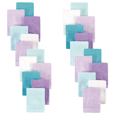 Hudson Baby 24Pc Rayon from Bamboo Woven Washcloths, Purple Mint