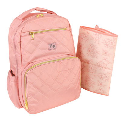 Hudson Baby Premium Diaper Bag Backpack and Changing Pad, Blush