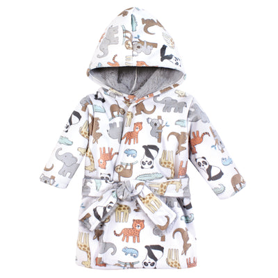 Hudson Baby Mink with Faux Fur Lining Pool and Beach Robe Cover-ups, Zoo Animals