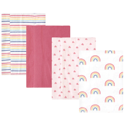 Hudson Baby Cotton Flannel Burp Cloths, Creative Rainbow 4-Pack