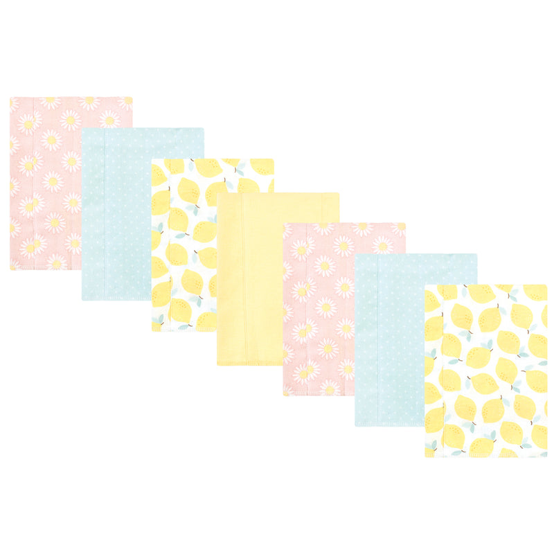 Hudson Baby Cotton Flannel Burp Cloths, Lemon Daisy 7 Pack