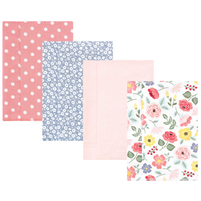 Hudson Baby Cotton Flannel Burp Cloths, Modern Botanical 4 Pack