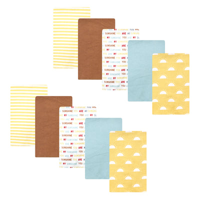 Hudson Baby Cotton Flannel Burp Cloths, My Sunshine 10 Pack