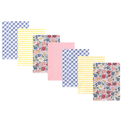 Hudson Baby Cotton Flannel Burp Cloths, Pink Blue Pretty Floral 7 Pack