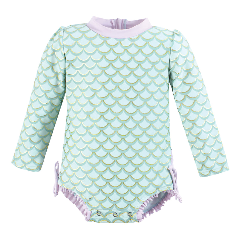 Hudson Baby Rashguard Baby and Toddler Swimsuit, Mermaid