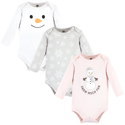 Hudson Baby Cotton Long-Sleeve Bodysuits, Snow Much Fun