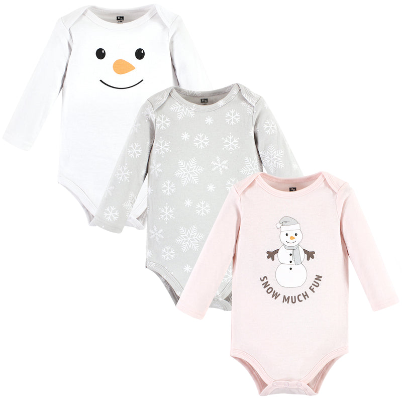 Hudson Baby Cotton Long-Sleeve Bodysuits, Snow Much Fun