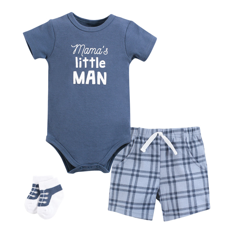 Hudson Baby Bodysuit, Short and Sock, Mamas Little Man